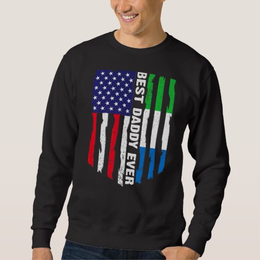 Sweatshirt Drapeau américain Sierra Leone Drapeau meilleur pa (Devant)