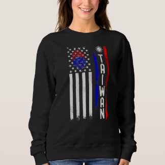 Sweatshirt Drapeau Américain Taïwanais Il Dans Mon Imprimé Po