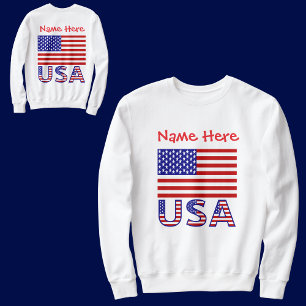 Sweatshirt Drapeau américain USA rouge personnalisé pour homm