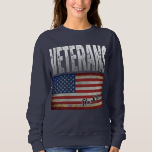 SWEATSHIRT DRAPEAU AMÉRICAIN VÉTÉRANS MERCI 4 JUILLET