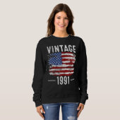 Sweatshirt Drapeau américain Vintage 31e anniversaire 1991 (Devant entier)
