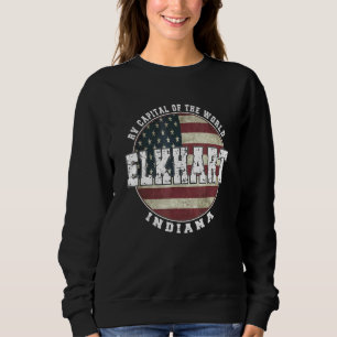 Sweatshirt Drapeau américain vintage Elkhart Indiana