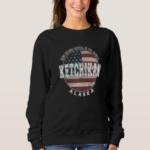 Sweatshirt Drapeau américain vintage Ketchikan Alaska