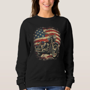 Sweatshirt Drapeau américain vintage moto USA rétro biker