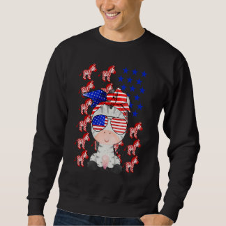 Sweatshirt Drapeau américain Zebra 4 juillet patriotique