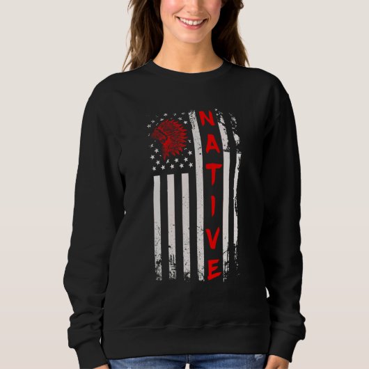 Sweatshirt Drapeau amérindien Amérindien (Devant)