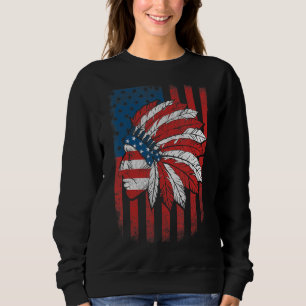 Sweatshirt Drapeau amérindien Usa Cherokee Indigenous Peop