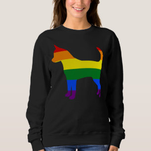 Sweatshirt Drapeau arc-en-ciel Chihuahua Chien gay pride