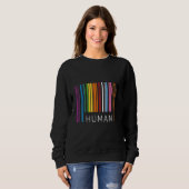 Sweatshirt Drapeau arc-en-ciel de fierté de code-barres LGBTQ (Devant entier)