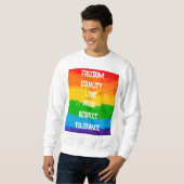 Sweatshirt Drapeau arc-en-ciel gay lesbienne LGBT (Devant entier)