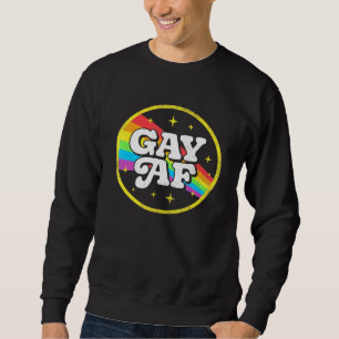 Sweatshirt Drapeau Arc-en-ciel Rétro de Fierté de Gay LGBTQ A