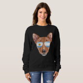 Sweatshirt Drapeau Argentin Basenji Dog Argentine Pochette (Devant entier)