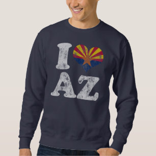Sweatshirt Drapeau AZ de l'Arizona du coeur I