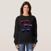 Sweatshirt Drapeau Bisexuel Cool Lunettes de soleil Bi Pride (Devant entier)