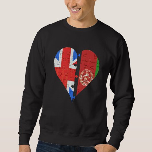 Sweatshirt Drapeau britannique Afghanistani Coeur (Devant)