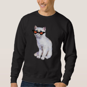 Sweatshirt Drapeau britannique Angleterre Silver Cat Sung