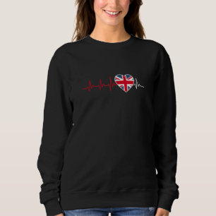 Sweatshirt Drapeau Britannique Heartbeat Albion Royaume-Uni R