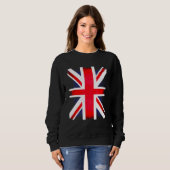 Sweatshirt Drapeau britannique rétro Union Jack Royaume-Uni P (Devant entier)