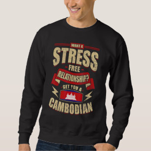 Sweatshirt Drapeau Cambodgien Cambodgiens fiers Hommes & Femm