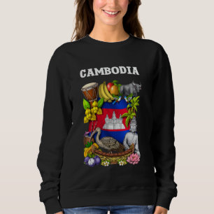 Sweatshirt Drapeau cambodgien Khmer Fière de Héri cambodgien