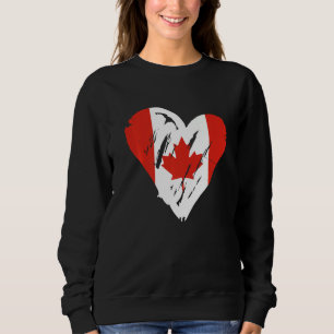 Sweatshirt Drapeau Canada Coeur rétro Feuille d'érable canadi