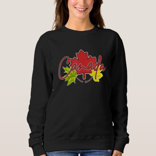 Sweatshirt Drapeau Canada Feuille d'érable Symbole canadien C (Devant)