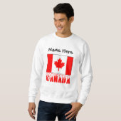 Sweatshirt Drapeau canadien avec votre nom (Devant entier)