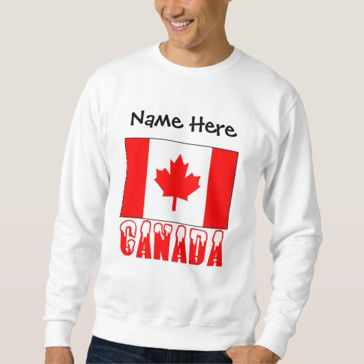 Sweatshirt Drapeau canadien avec votre nom (Devant)