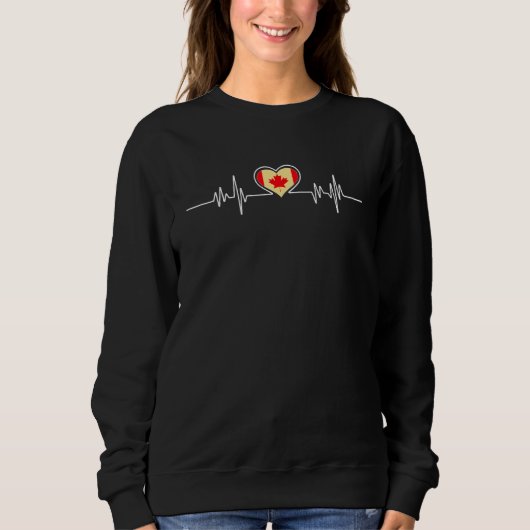 Sweatshirt Drapeau canadien Heartbeat (Devant)