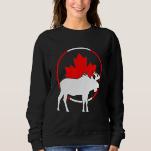 Sweatshirt Drapeau canadien Maple Leaf Moose Antlers Animal C