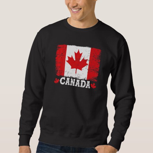 Sweatshirt Drapeau canadien vintage rétro Feuille d'érable Ca (Devant)
