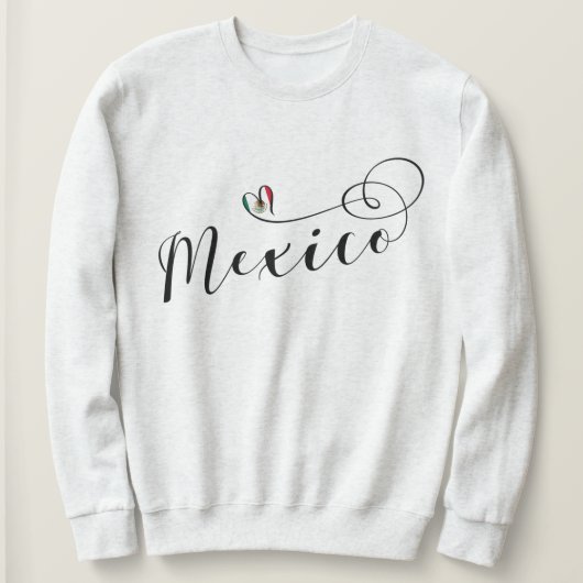 Sweatshirt Drapeau cardiaque du Mexique, Mexicanos (Design devant)