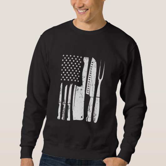 Sweatshirt Drapeau Chef Knife Pour Chef Cook Cuisine Patrioti (Devant)