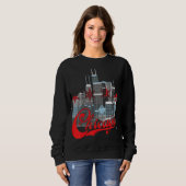 Sweatshirt Drapeau Chicago Skyline Squared Chicago (Devant entier)