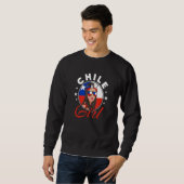 Sweatshirt Drapeau Chilien De Fille Du Chili (Devant entier)