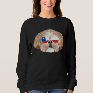 Sweatshirt Drapeau Chilien Shih Tzu Chien Chili Pochette