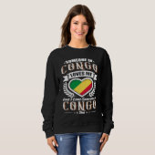 Sweatshirt Drapeau cœur du Congo Quelqu'un au Congo m'aime (Devant entier)