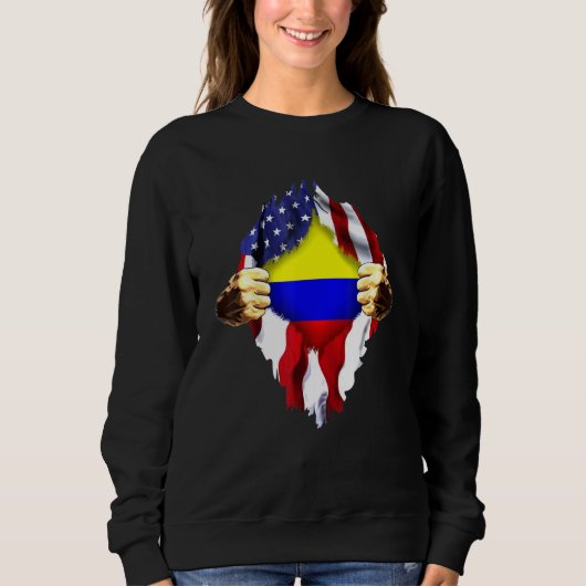 Sweatshirt Drapeau Colombie-Américain (Devant)