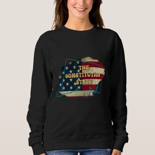 Sweatshirt Drapeau Connecticut Us (Devant)