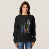 Sweatshirt Drapeau Cool américain Camouflage Electricien Papa (Devant entier)