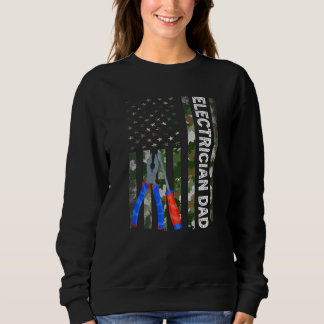Sweatshirt Drapeau Cool américain Camouflage Electricien Papa