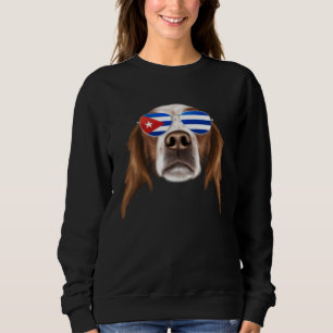 Sweatshirt Drapeau cubain Irish Red and White Setter Chien Cu