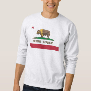 Sweatshirt Drapeau de bison de la République des Prairies Gra