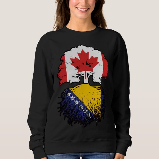 Sweatshirt Drapeau de Bosnia Bosnian Canadian Canada (Devant)