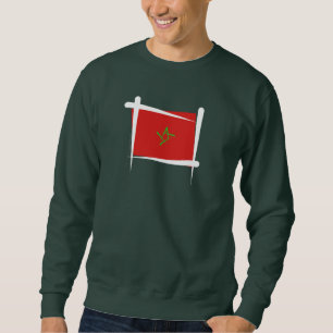 Sweatshirt Drapeau de brosse du Maroc