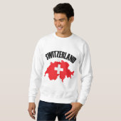 Sweatshirt Drapeau de carte Suisse (Devant entier)