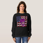 Sweatshirt Drapeau de chien de caniche Usa (Devant entier)