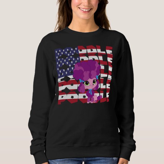 Sweatshirt Drapeau de chien de caniche Usa (Devant)