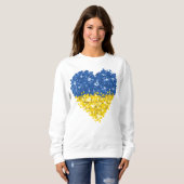 Sweatshirt Drapeau de coeur Ukraine, Drapeau de coeur ukraini (Devant entier)