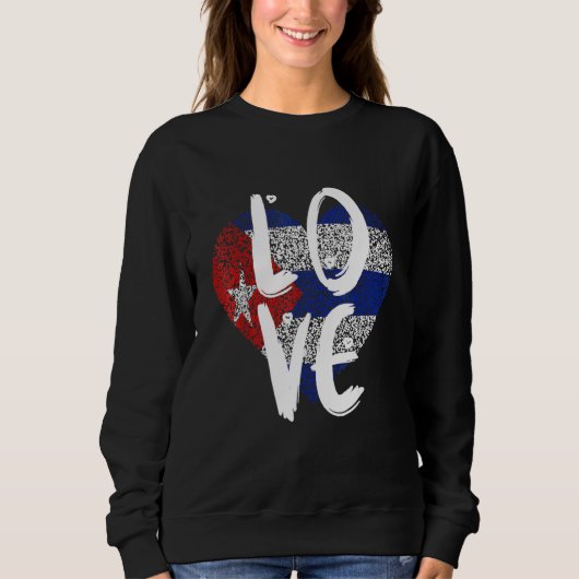 Sweatshirt Drapeau de Cuba Cubain   Cubain Fierté (Devant)